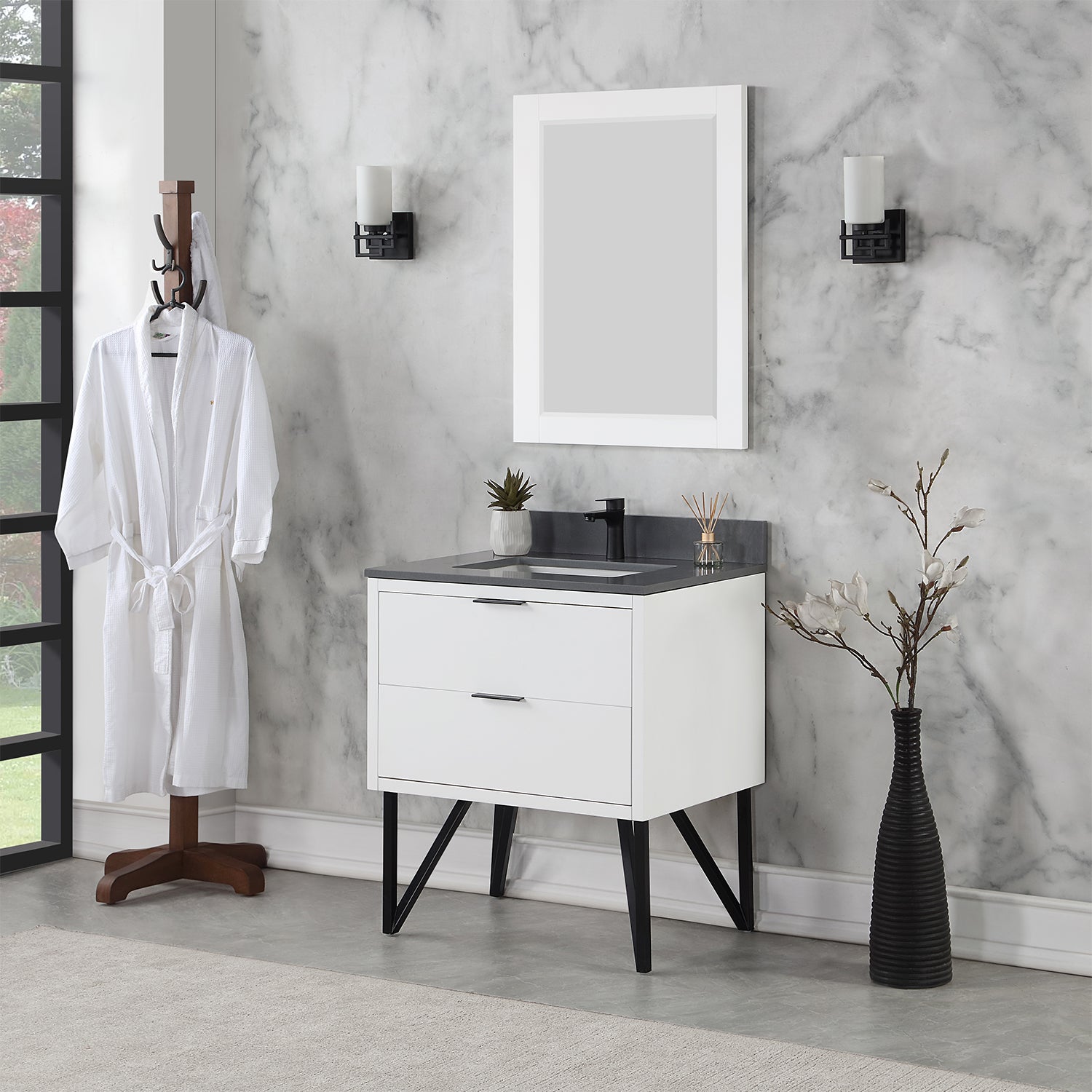 Altair Designs 30" single vanity with top - 548030-WP-CG-NM