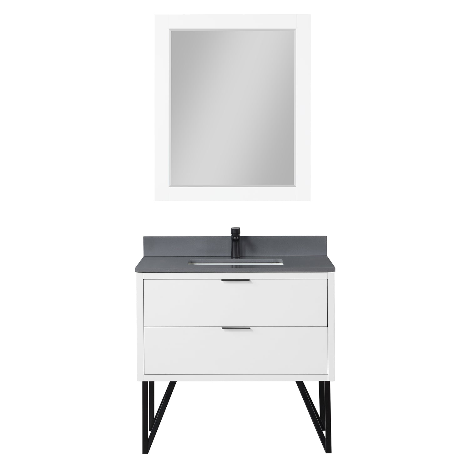 Altair Designs 36" single vanity with top - 548036-WP-CG-NM