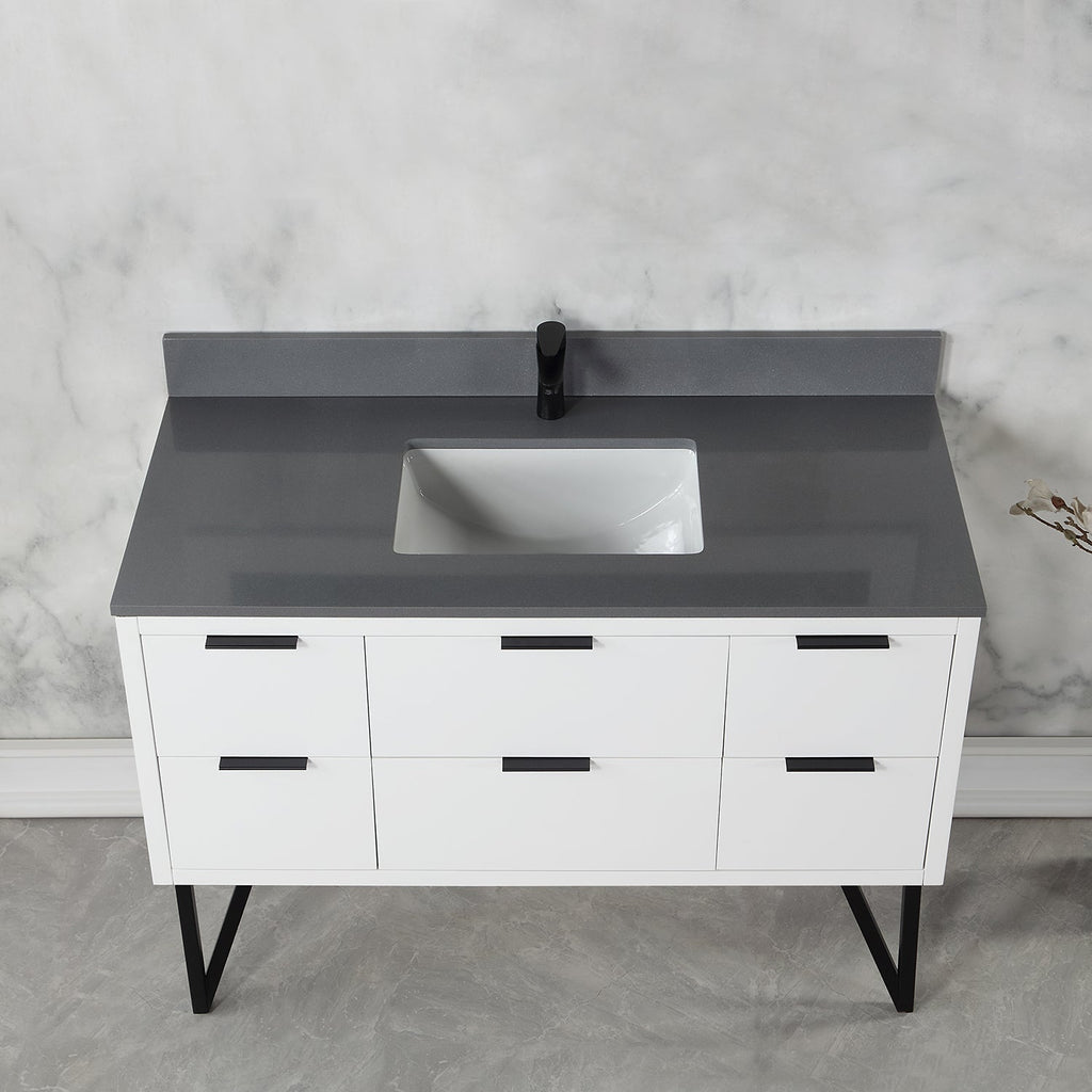 Altair Designs 48" single vanity with top - 548048-WP-CG-NM