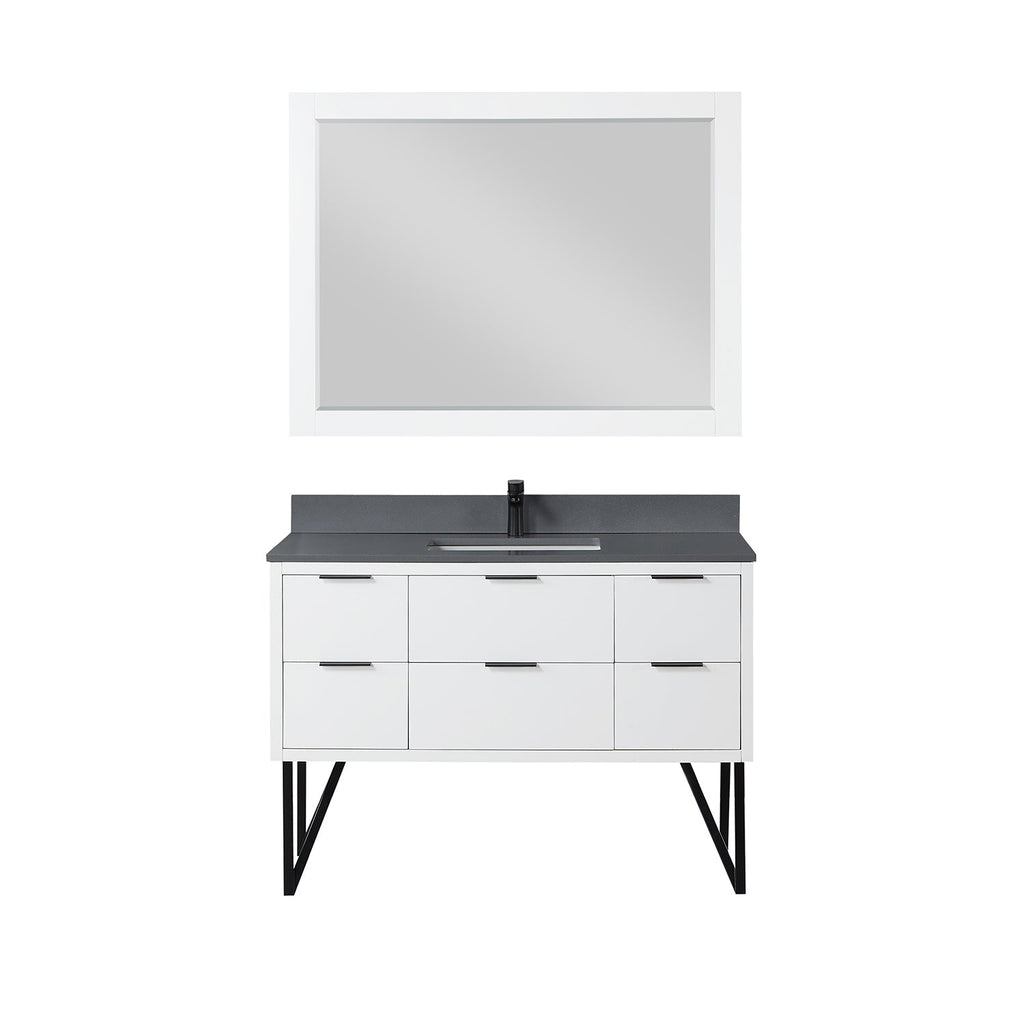 Altair Designs 48" single vanity with top - 548048-WP-CG-NM