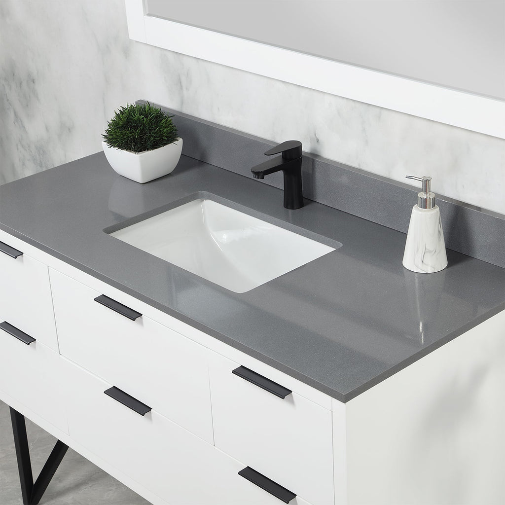 Altair Designs 48" single vanity with top - 548048-WP-CG-NM