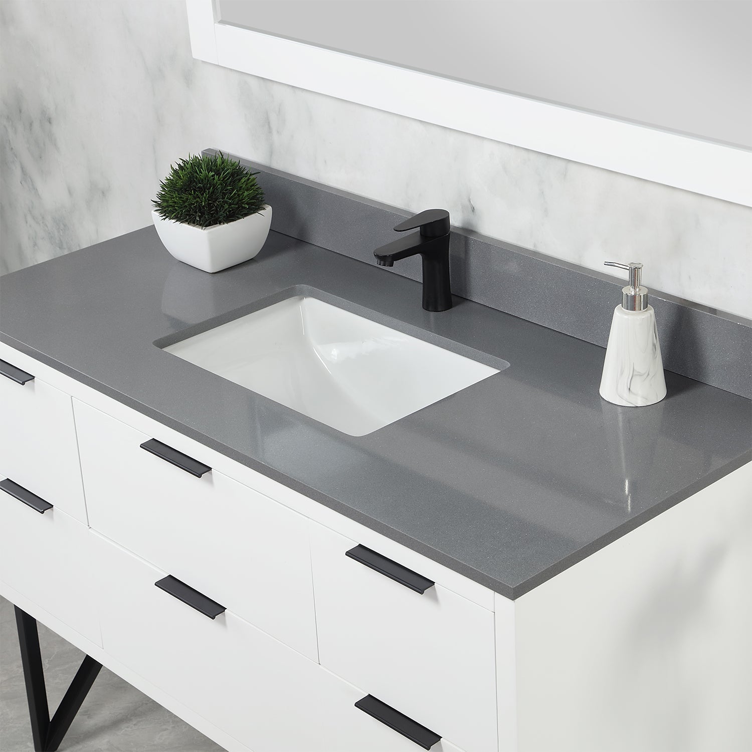 Altair Designs 48" single vanity with top - 548048-WP-CG-NM
