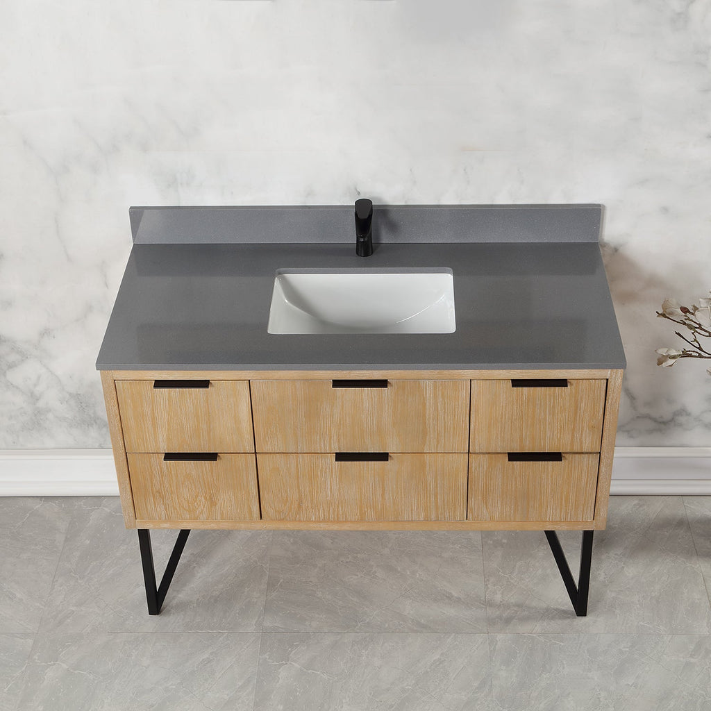 Altair Designs 48" single vanity with top - 548048-WP-CG-NM