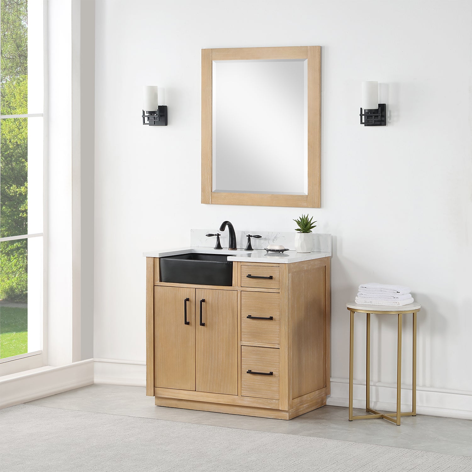 Altair Designs 36" single vanity with top - 550036-WP-AW-NM