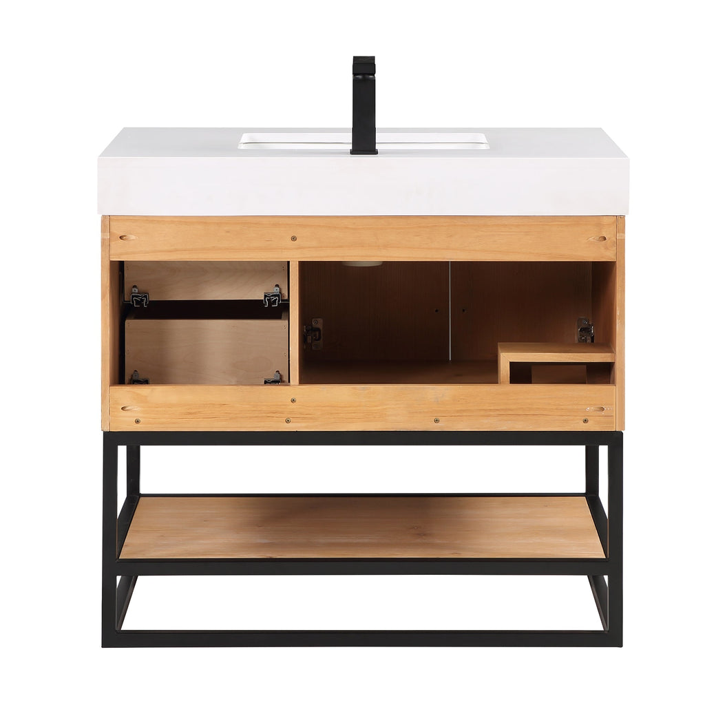 Altair Designs 36"/48"/60" single vanity with top - 552036B-LB-WH-NM