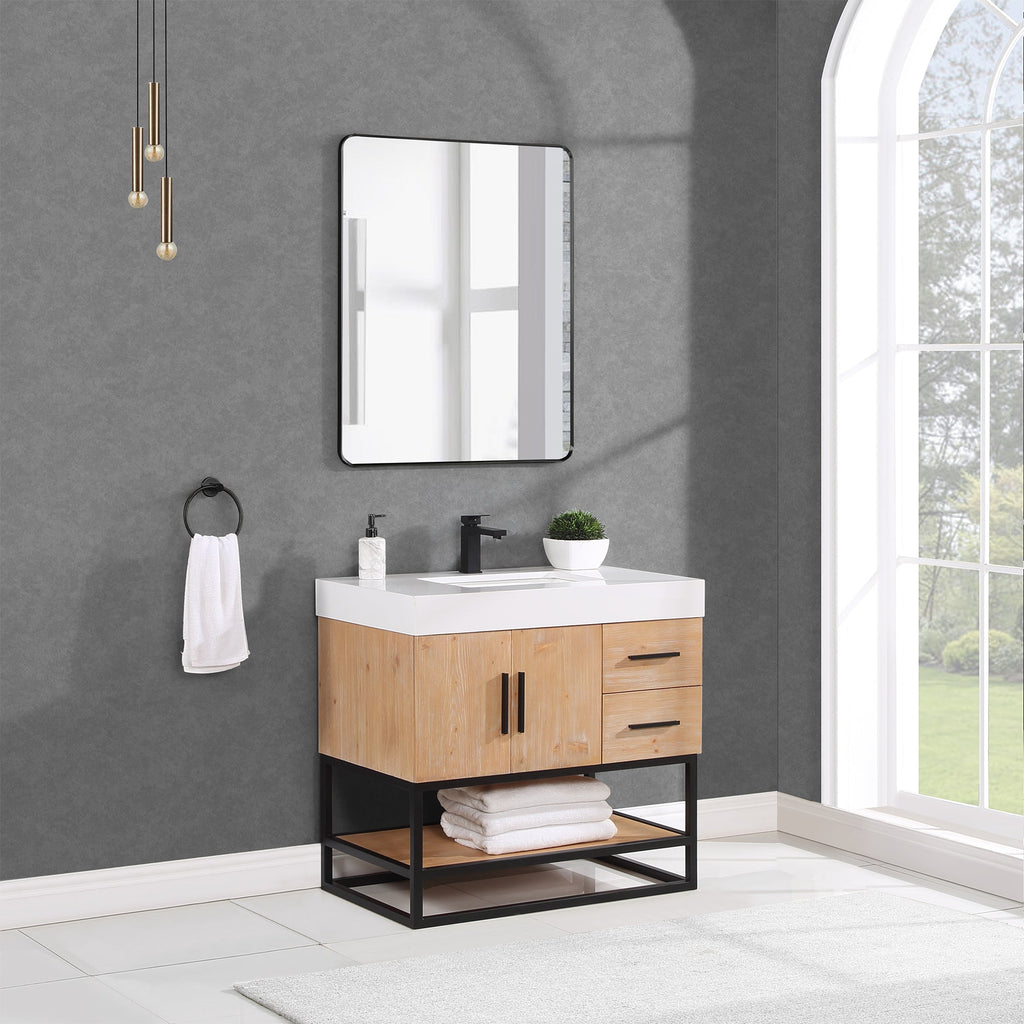 Altair Designs 36"/48"/60" single vanity with top - 552036B-LB-WH-NM