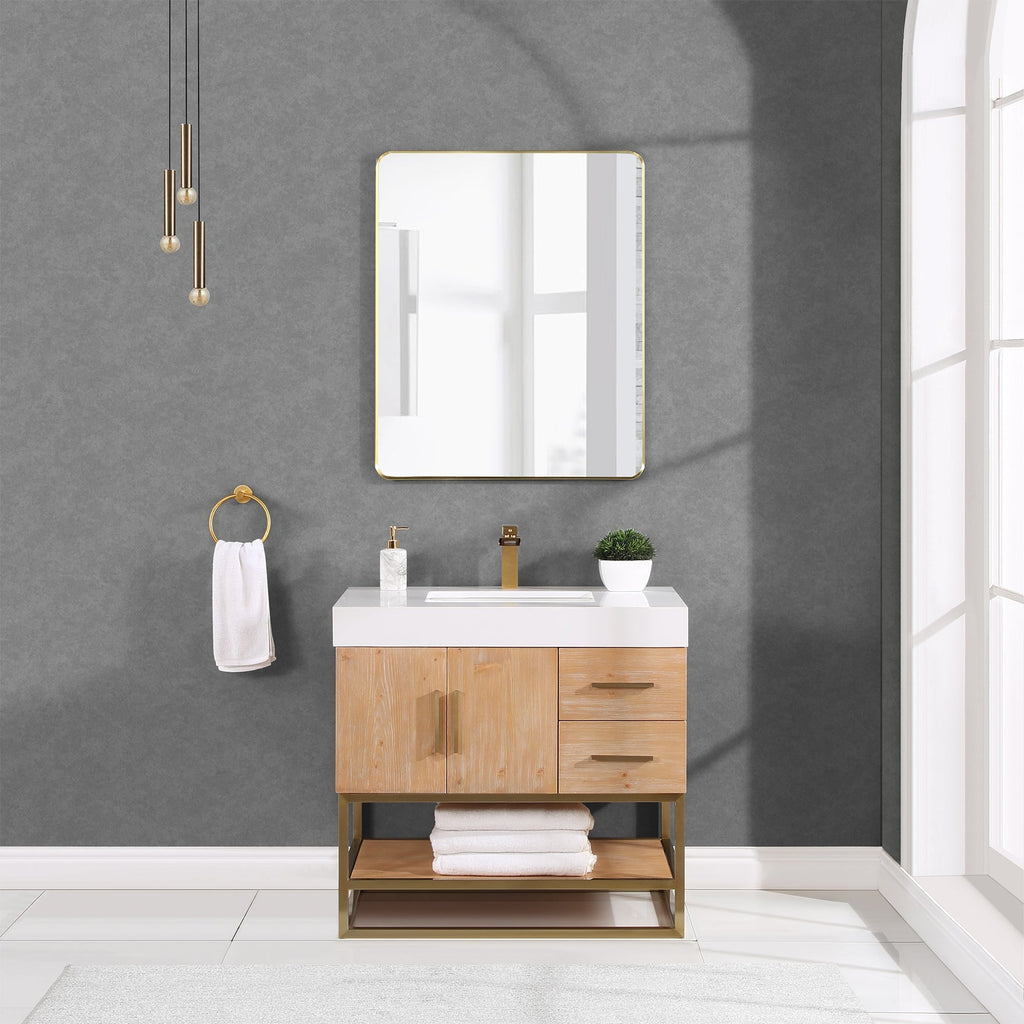 Altair Designs 36"/48"/60" single vanity with top - 552036B-LB-WH-NM