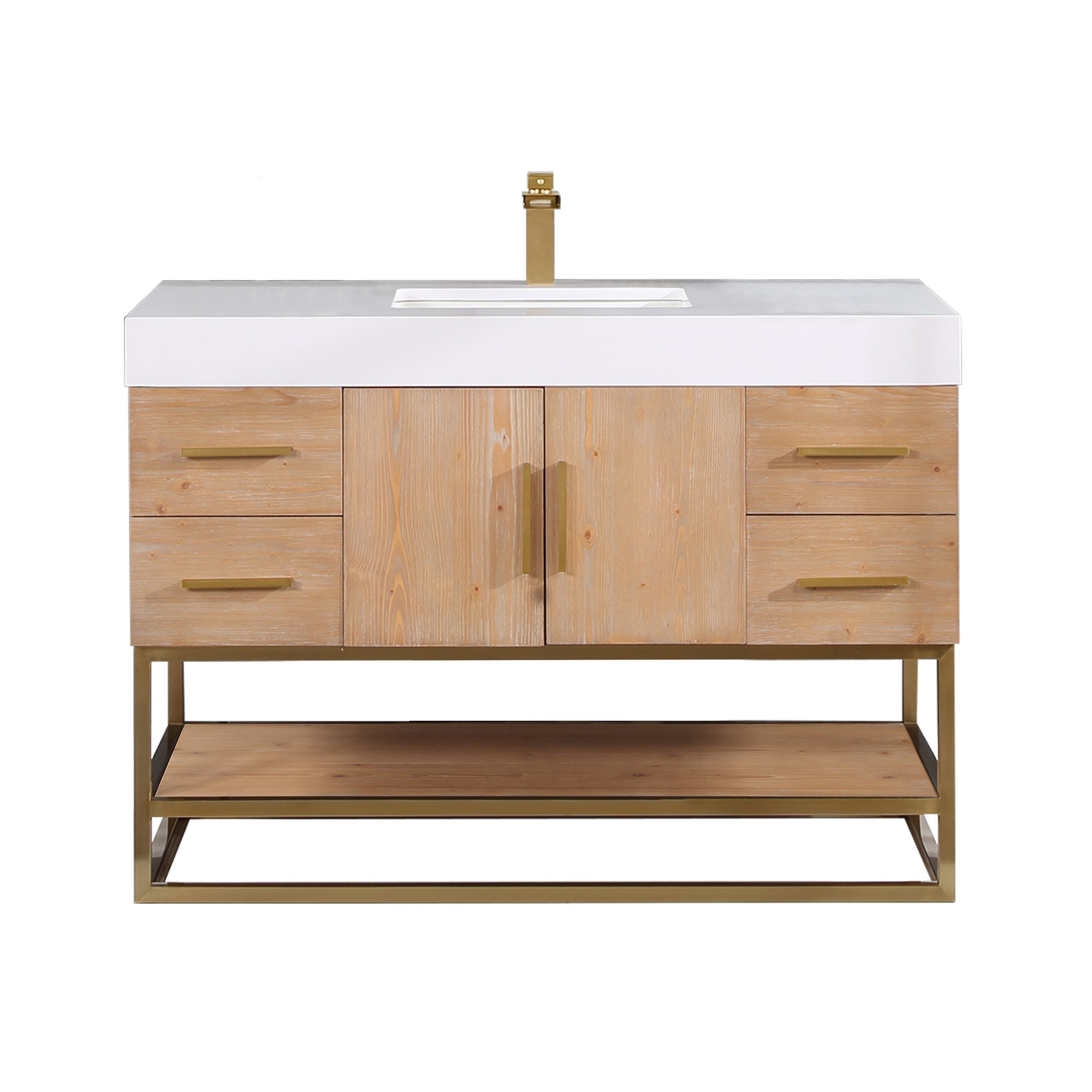 Altair Designs 36"/48"/60" single vanity with top - 552036B-LB-WH-NM