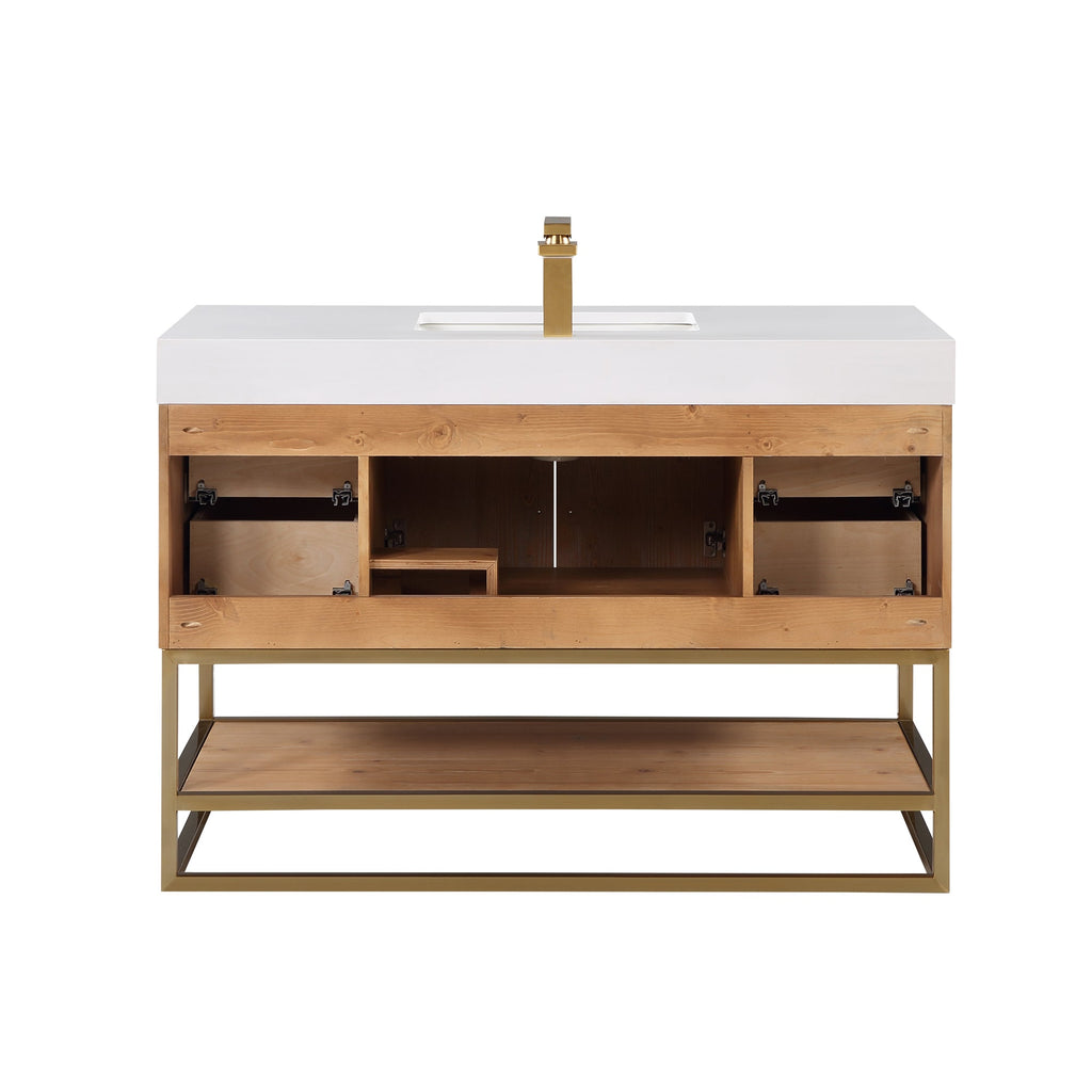Altair Designs 36"/48"/60" single vanity with top - 552036B-LB-WH-NM