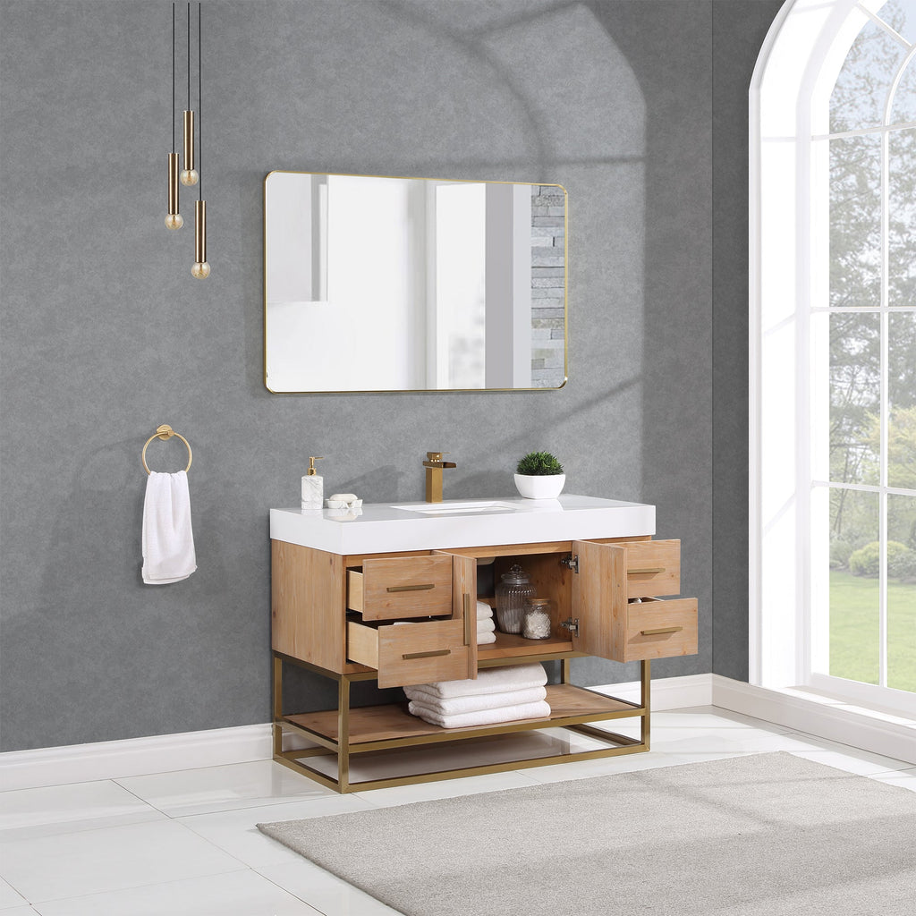 Altair Designs 36"/48"/60" single vanity with top - 552036B-LB-WH-NM
