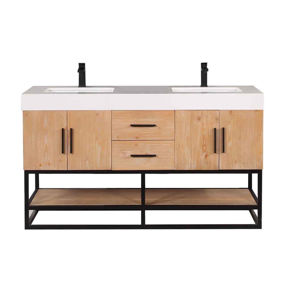Altair Designs 60"/72"/84" single/double vanity with top - 552060B-LB-WH-NM