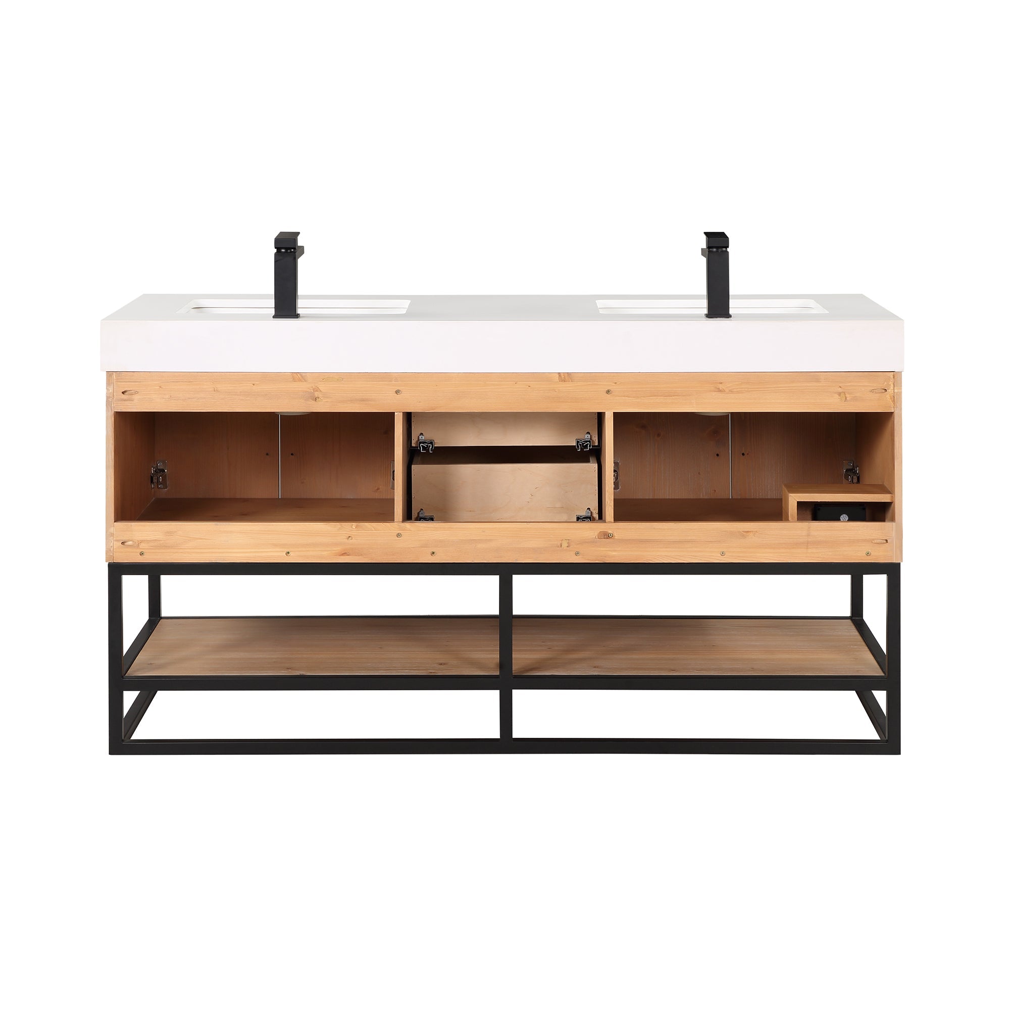 Altair Designs 60"/72"/84" single/double vanity with top - 552060B-LB-WH-NM