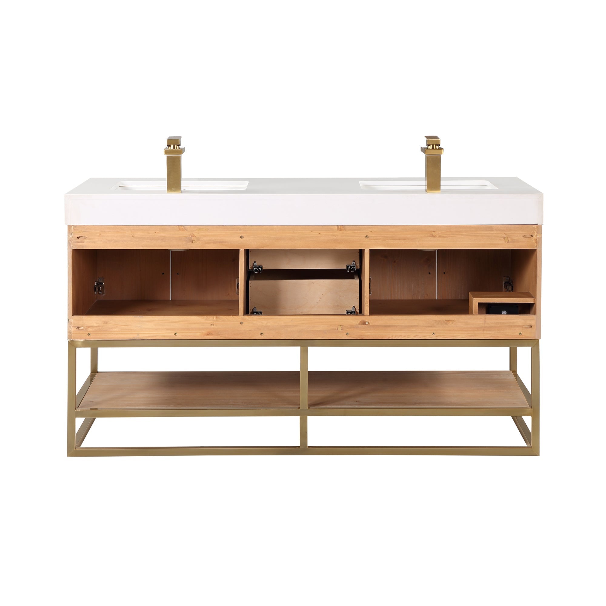 Altair Designs 60"/72"/84" single/double vanity with top - 552060B-LB-WH-NM
