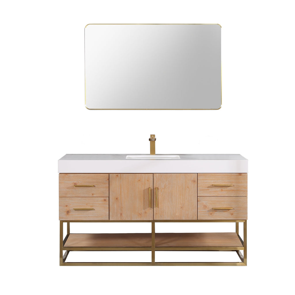 Altair Designs 36"/48"/60" single vanity with top - 552036B-LB-WH-NM