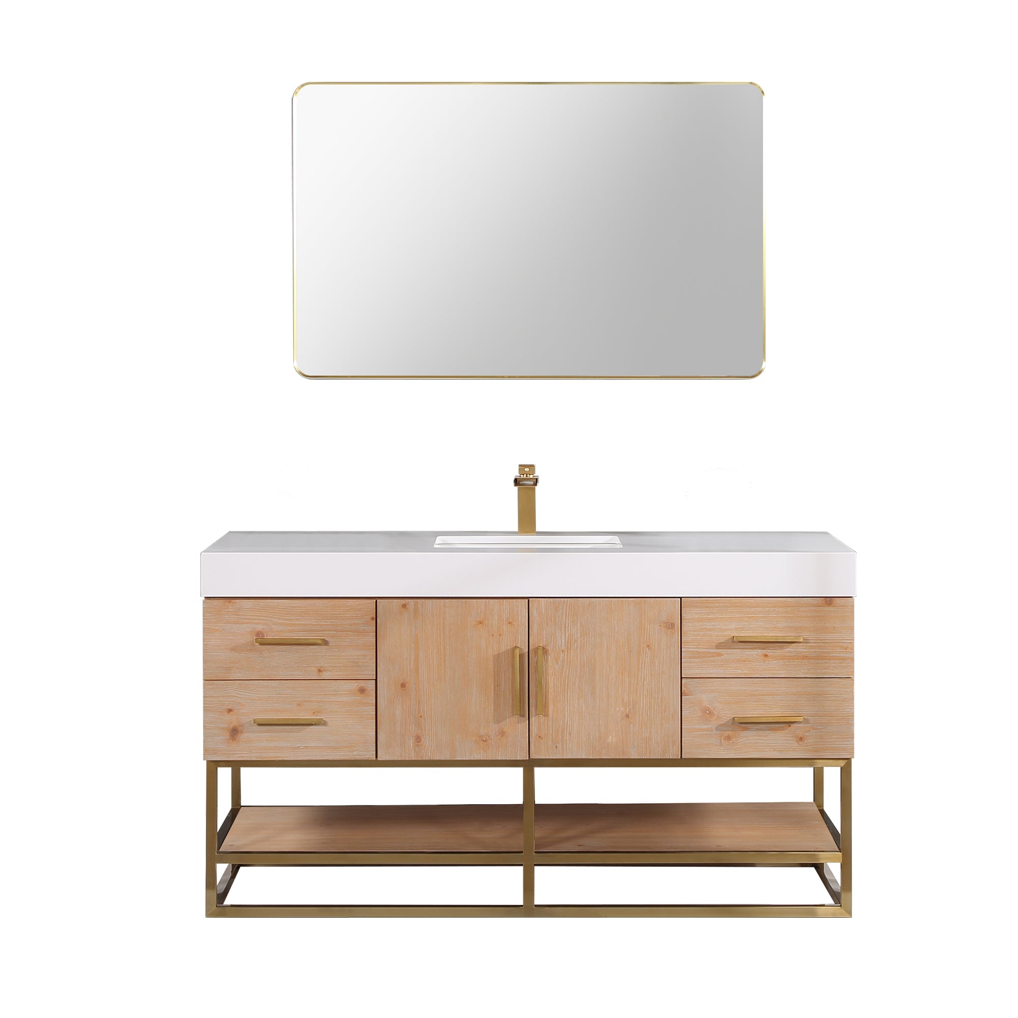 Altair Designs 36"/48"/60" single vanity with top - 552036B-LB-WH-NM