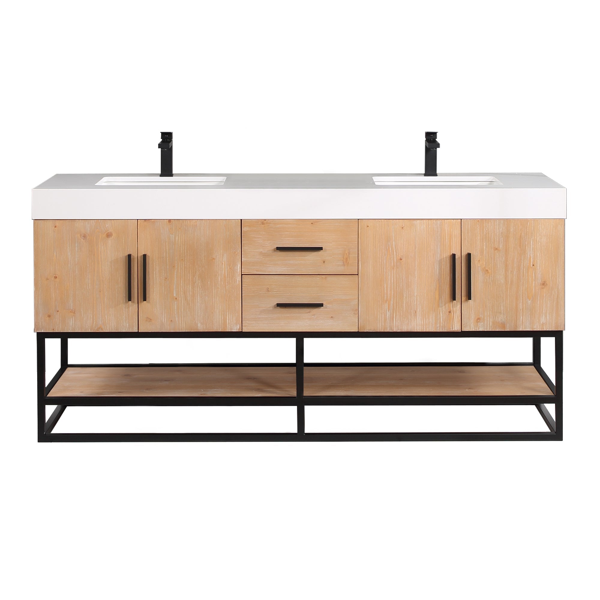 Altair Designs 60"/72"/84" single/double vanity with top - 552060B-LB-WH-NM