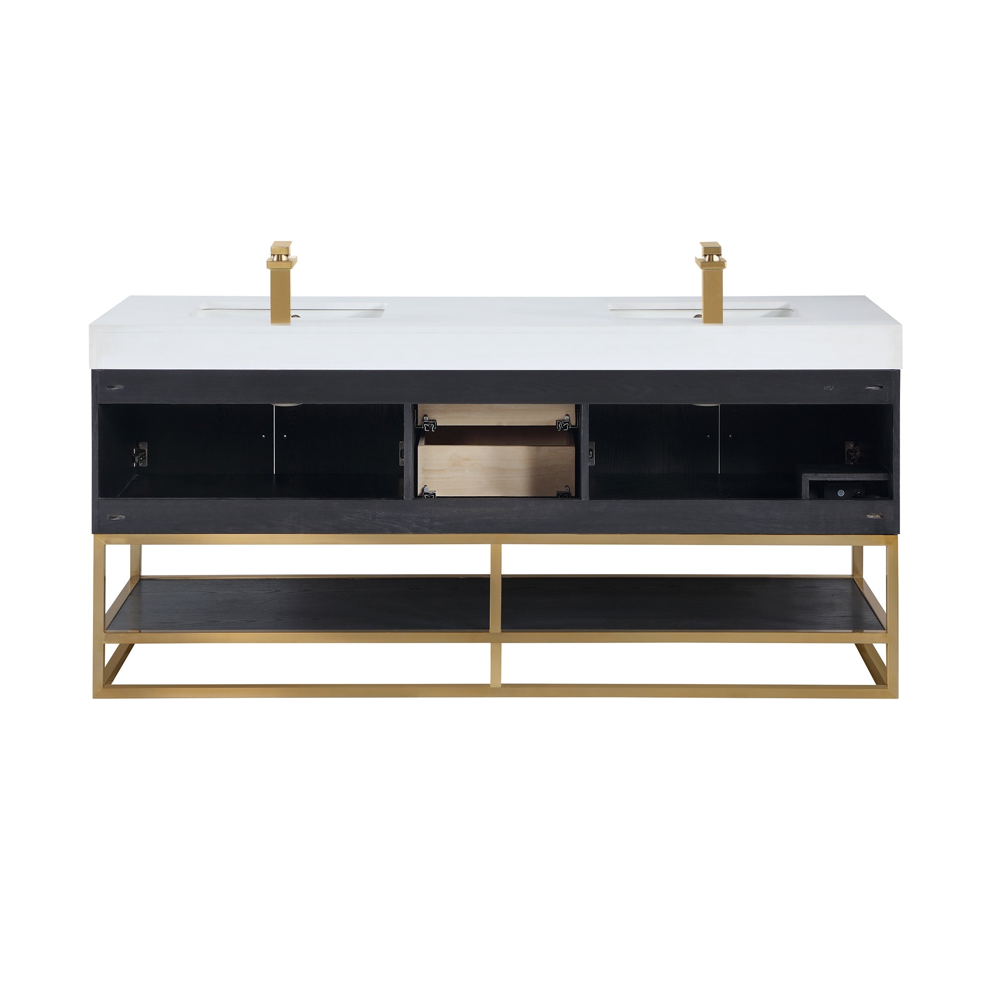 Altair Designs Bianco 72"/84" double vanity with top - 552072G-BO-WH-NM