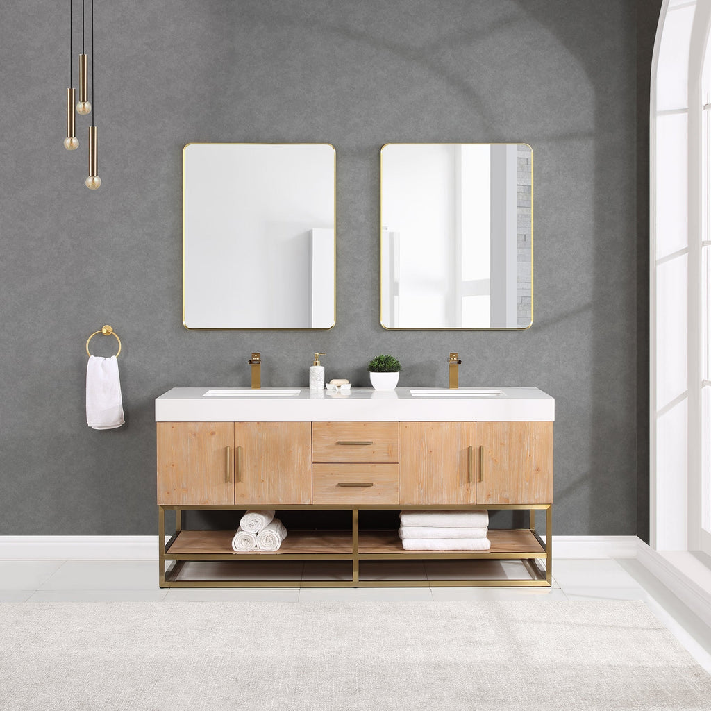Altair Designs 60"/72"/84" single/double vanity with top - 552060B-LB-WH-NM