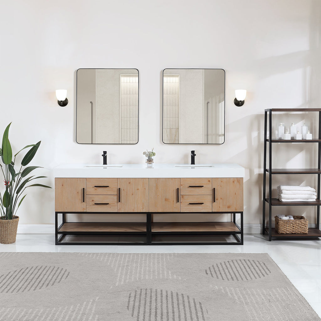 Altair Designs 60"/72"/84" single/double vanity with top - 552060B-LB-WH-NM