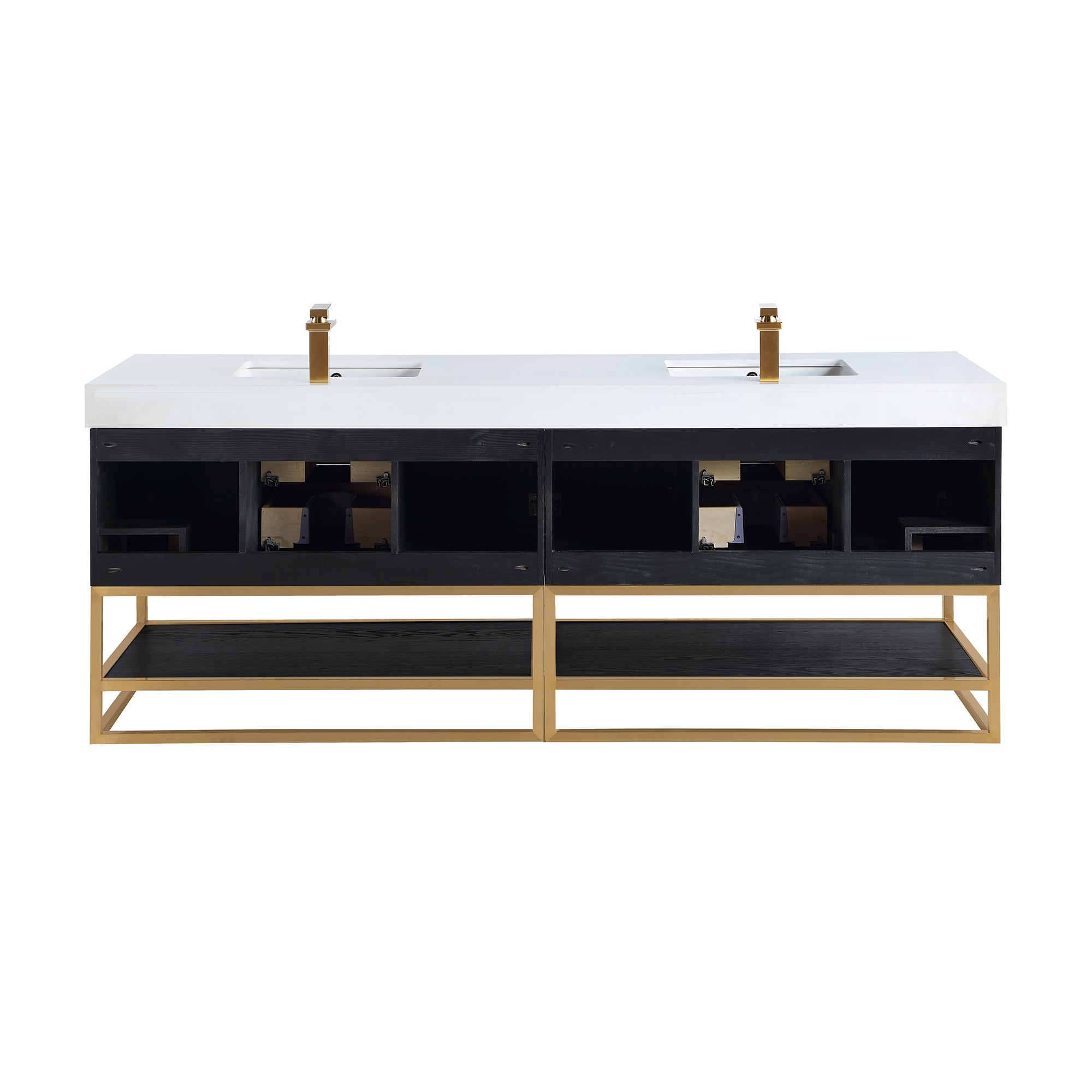 Altair Designs Bianco 72"/84" double vanity with top - 552072G-BO-WH-NM