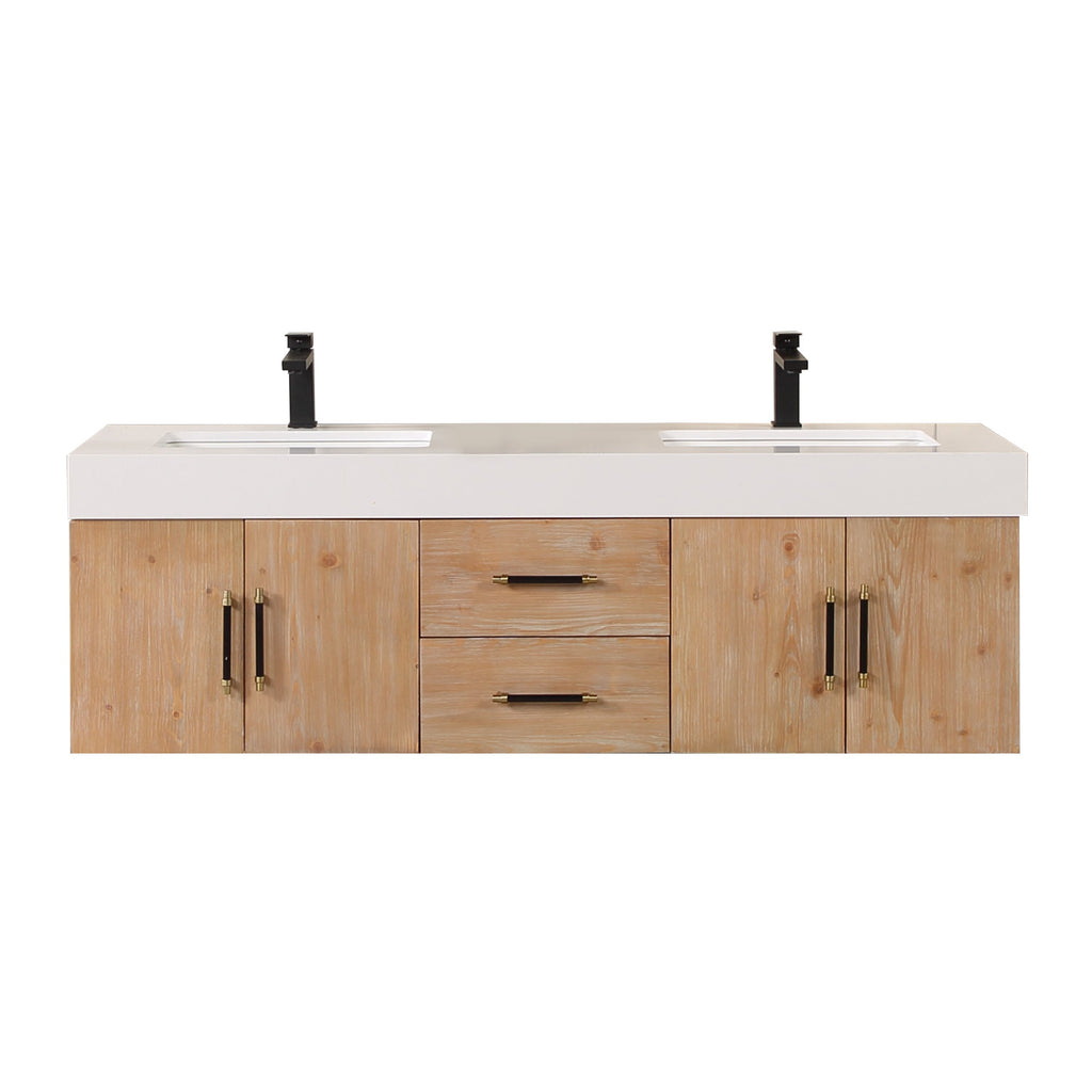 Altair Designs 60" double vanity with top - 553060-LB-WH