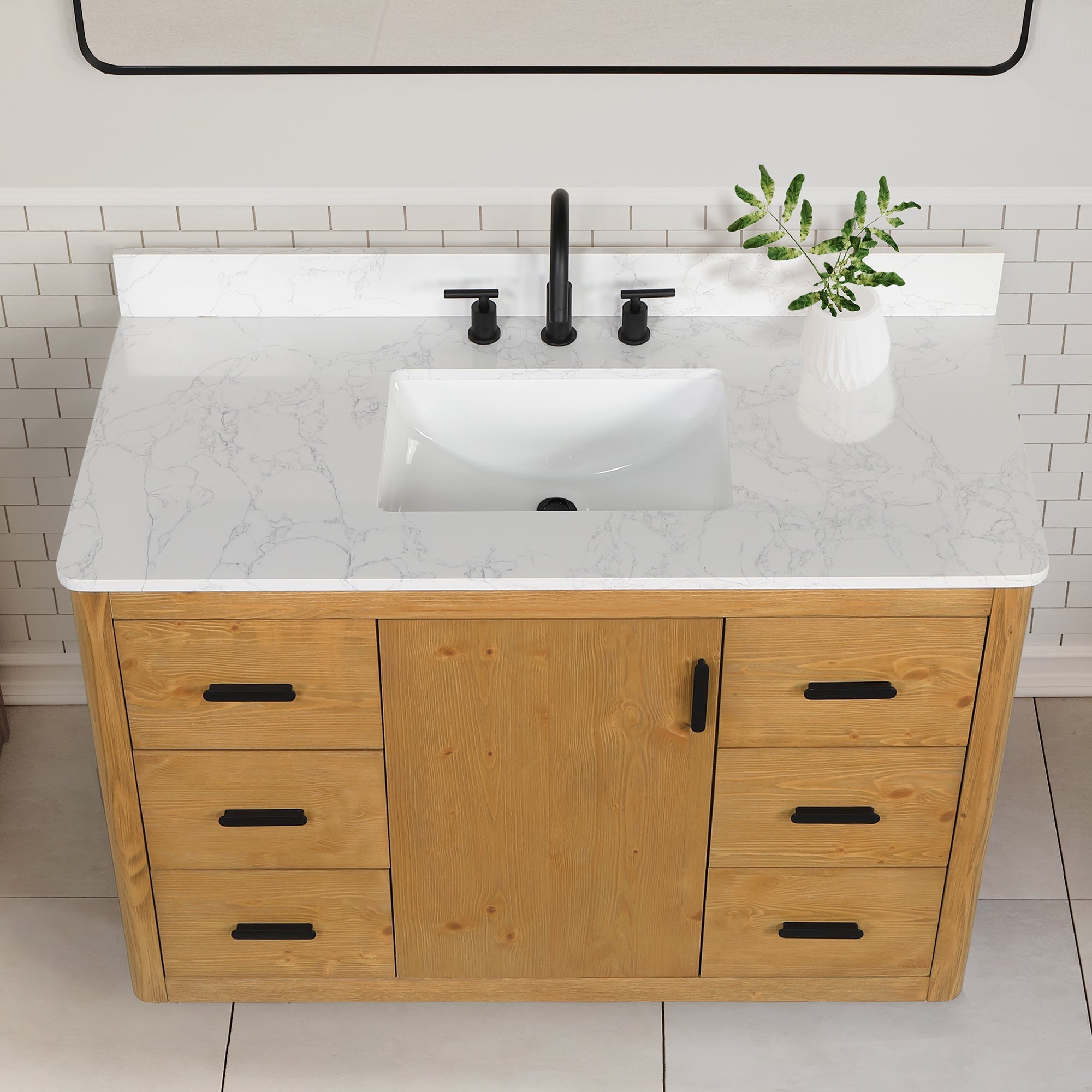 Altair Designs 48" single vanity with top - 556048-NW-GW