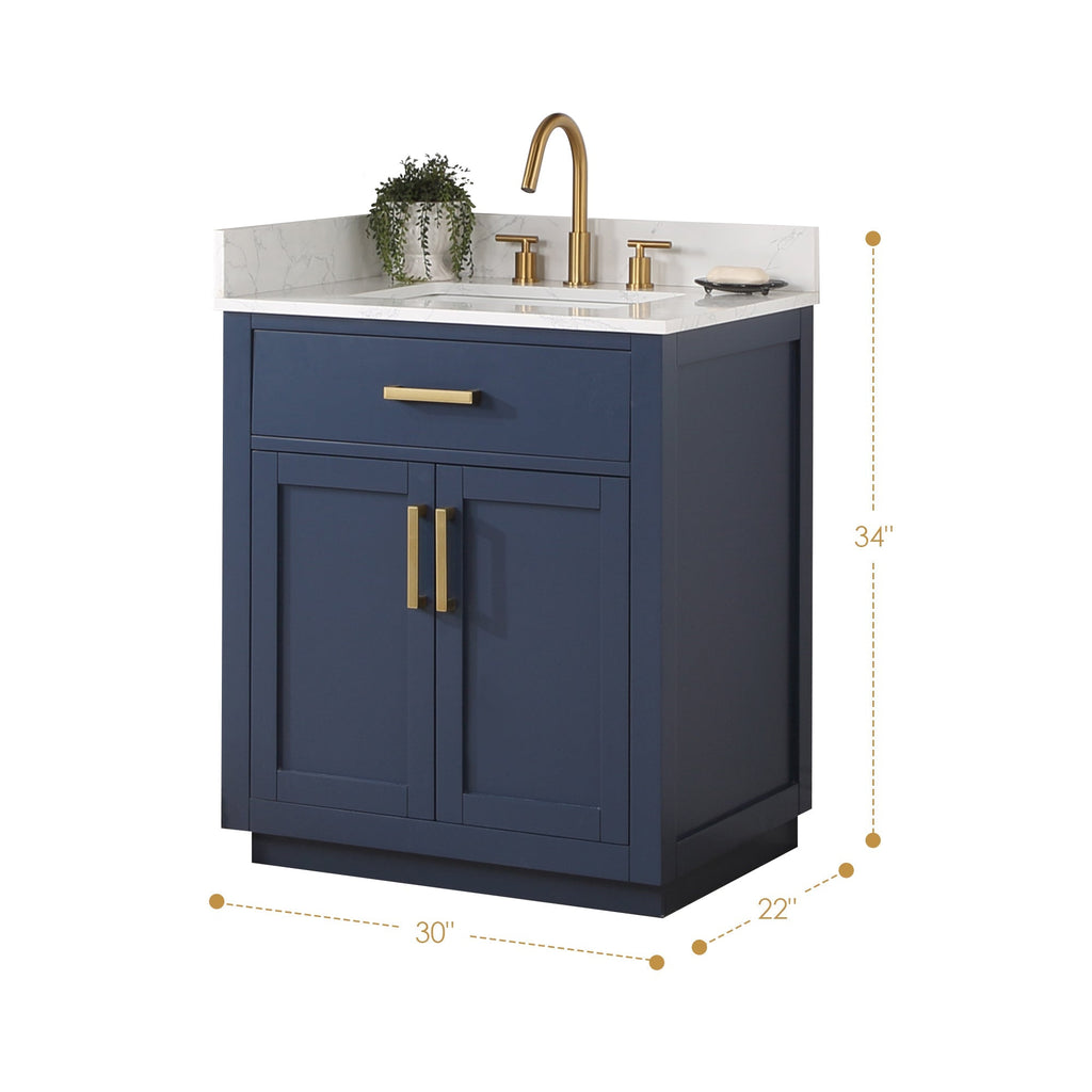 Altair Designs 30" single vanity with top - 557030-RB-GW-NM