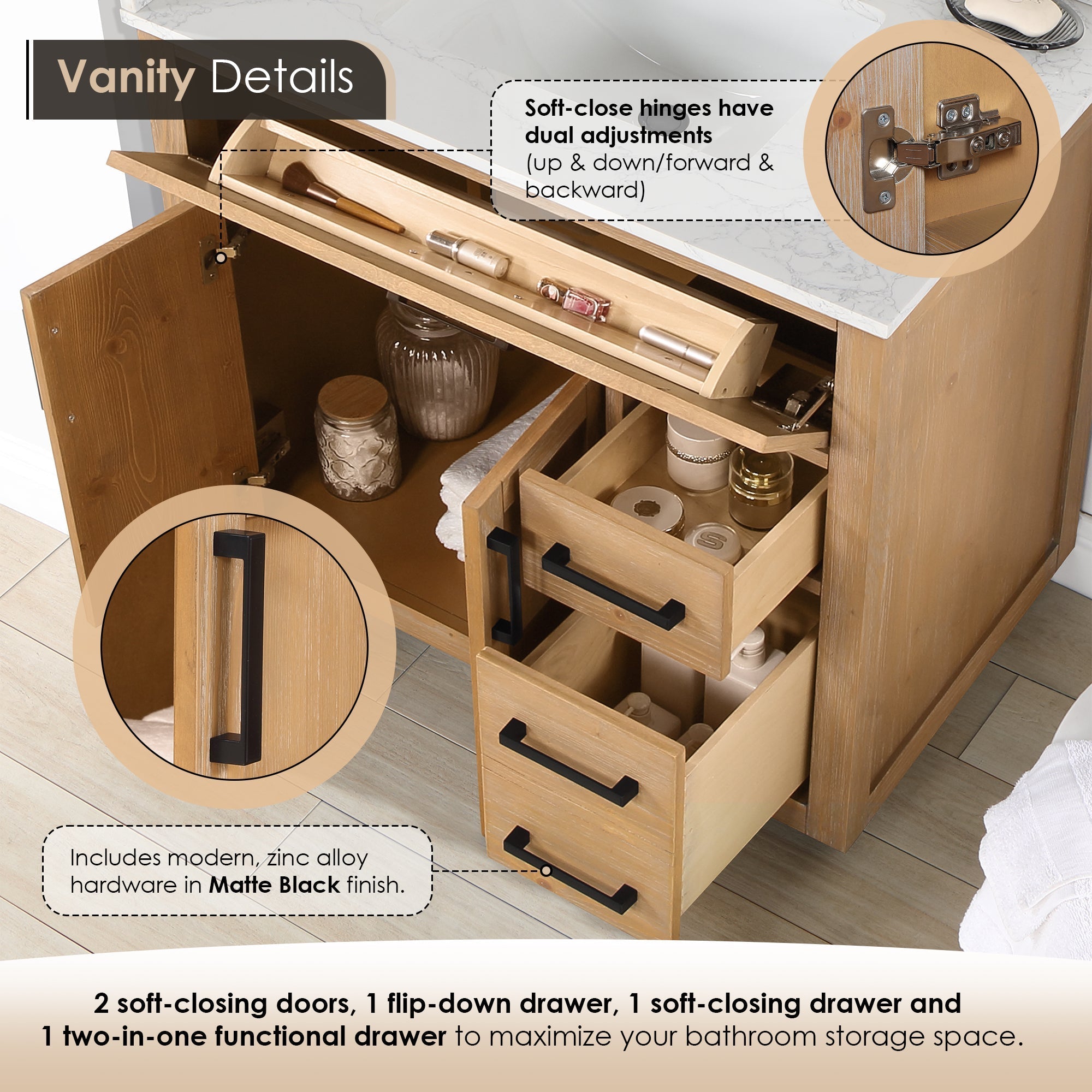 Altair Designs Gavino 36" single vanity with top - 557036-LB-GW-NM Price