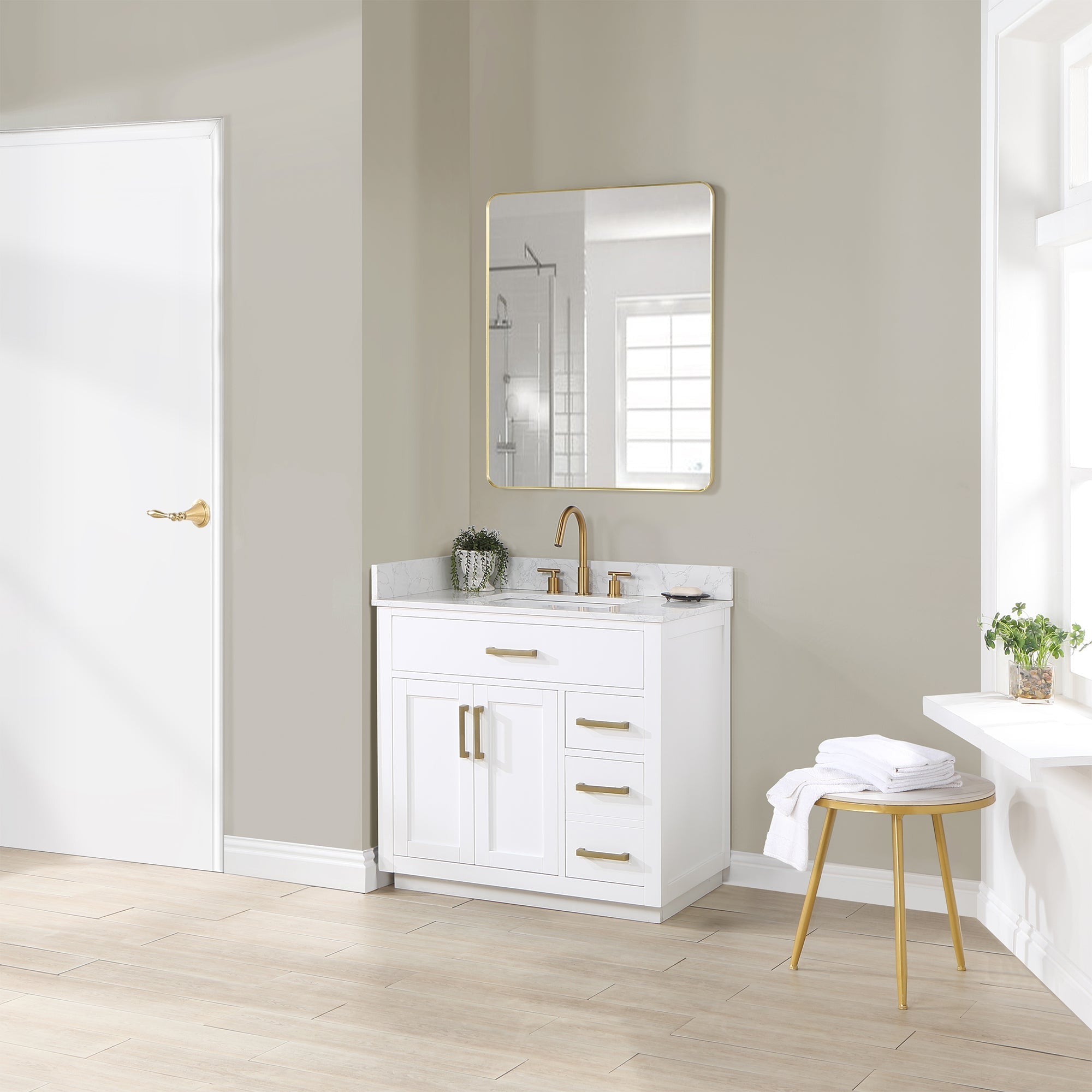 Altair Designs Gavino 36" single vanity with top - 557036-LB-GW-NM Price