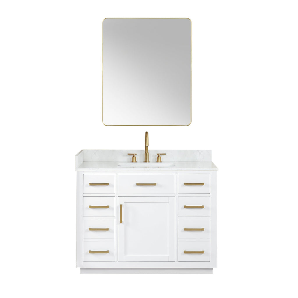 Altair Designs Gavino 42" single vanity with top - 557042-LB-GW-NM