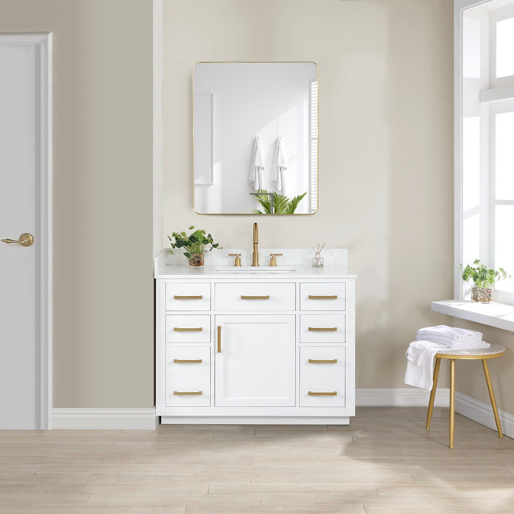 Altair Designs Gavino 42" single vanity with top - 557042-LB-GW-NM