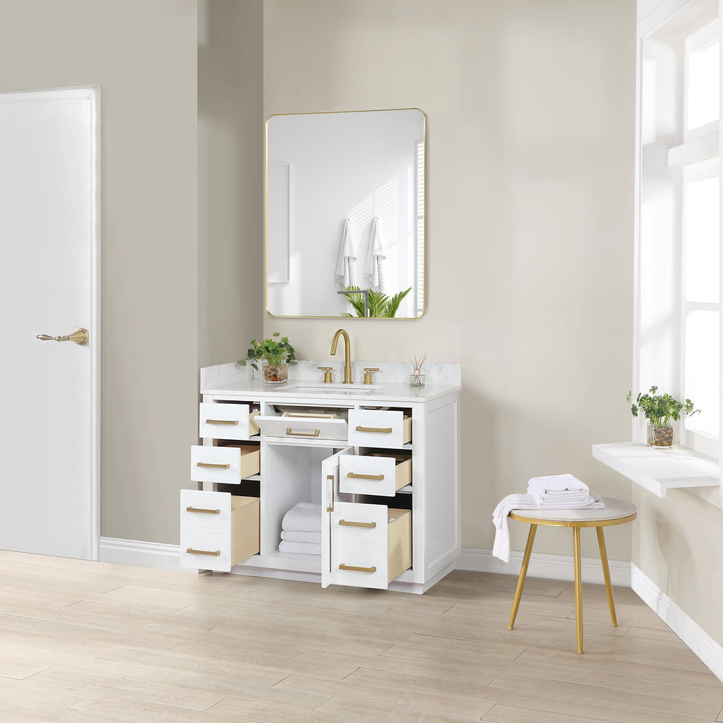 Altair Designs Gavino 42" single vanity with top - 557042-LB-GW-NM