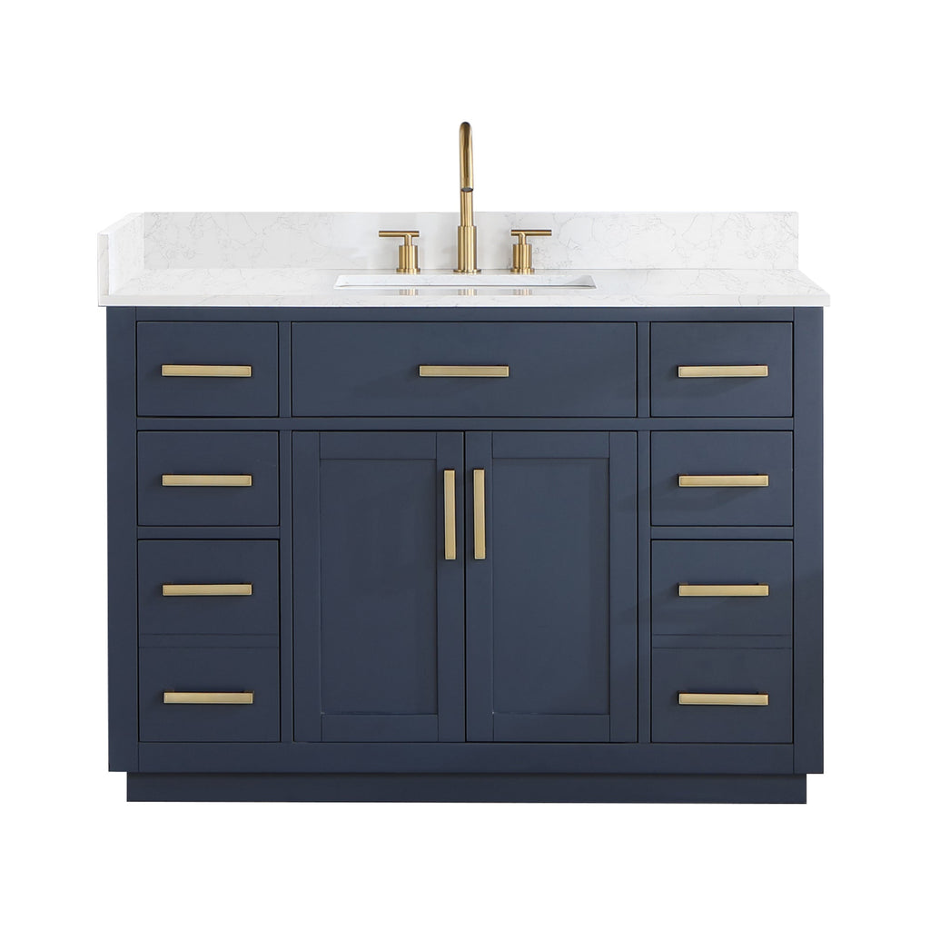 Altair Designs 48" single vanity with top - 557048-RB-GW-NM
