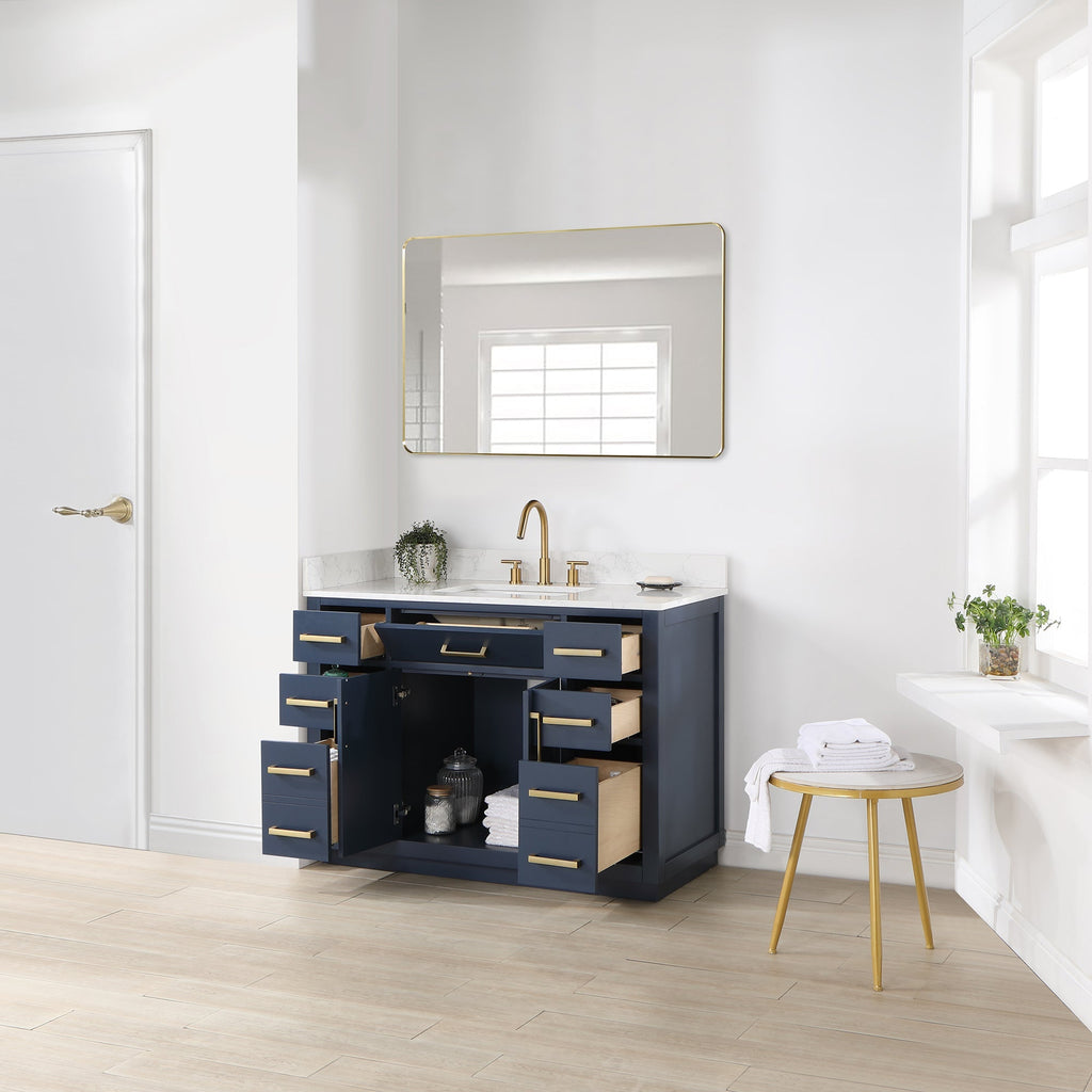 Altair Designs 48" single vanity with top - 557048-RB-GW-NM