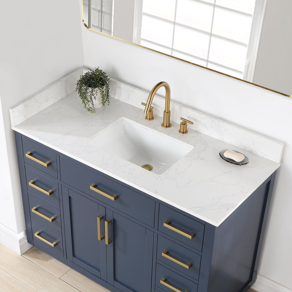 Altair Designs 48" single vanity with top - 557048-RB-GW-NM