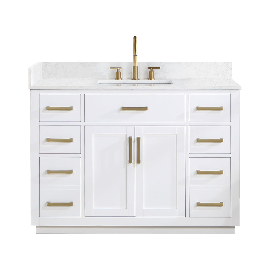 Altair Designs 48" single vanity with top - 557048-RB-GW-NM