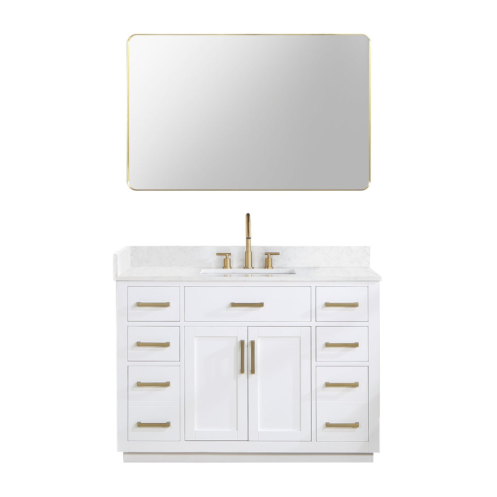 Altair Designs 48" single vanity with top - 557048-RB-GW-NM