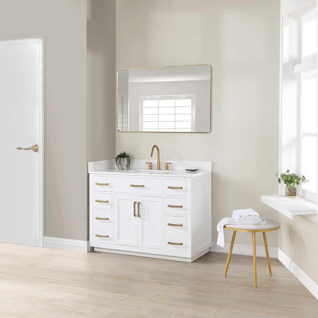 Altair Designs 48" single vanity with top - 557048-RB-GW-NM