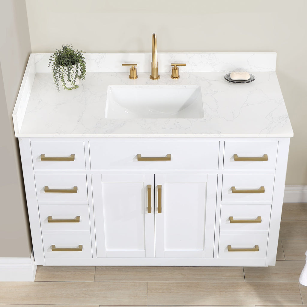 Altair Designs 48" single vanity with top - 557048-RB-GW-NM