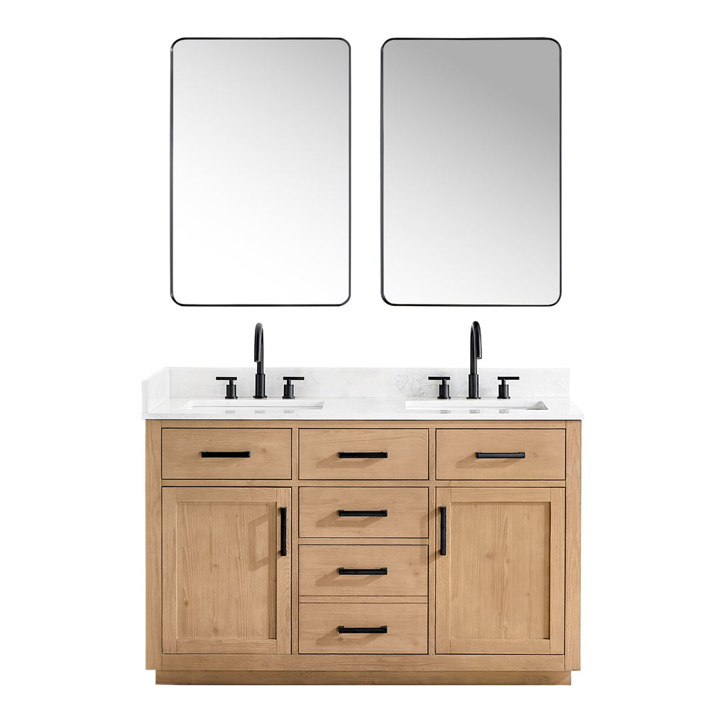 Altair Designs Gavino 54" double vanity with top - 557054-LB-GW-NM