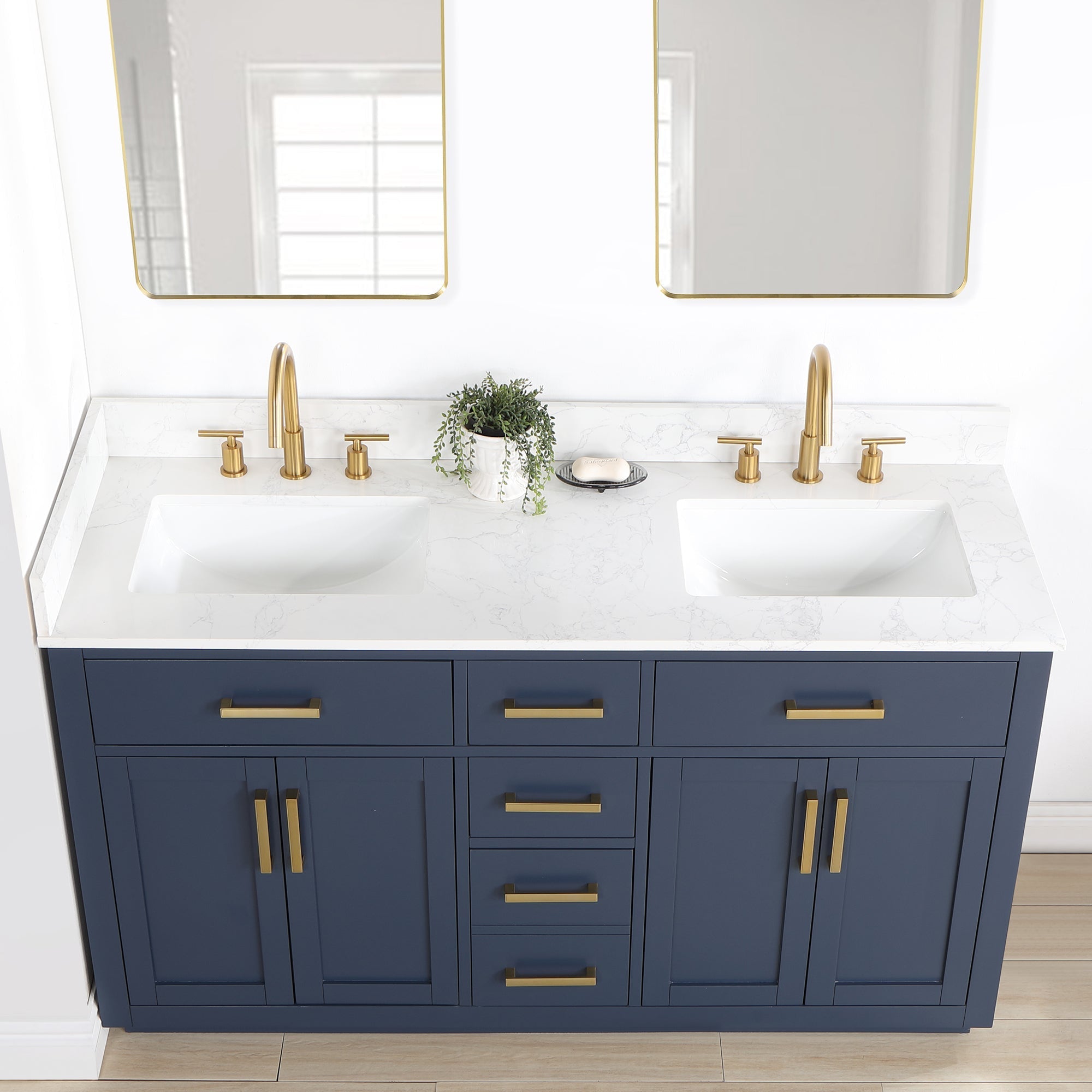Altair Designs Gavino 60" double vanity with top - 557060-LB-GW-NM Price