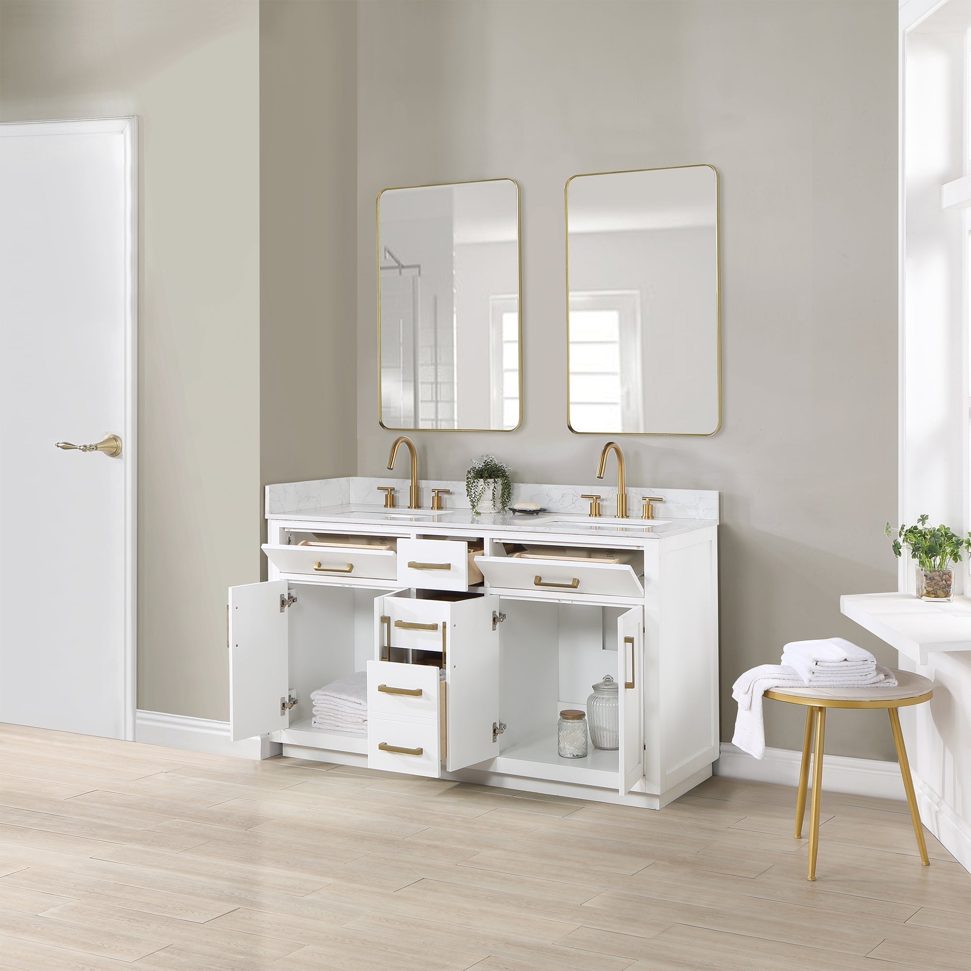 Altair Designs Gavino 60" double vanity with top - 557060-LB-GW-NM Price