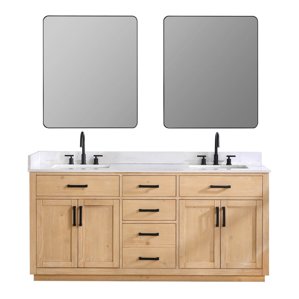 Altair Designs 72" double vanity with top - 557072-WH-GW-NM