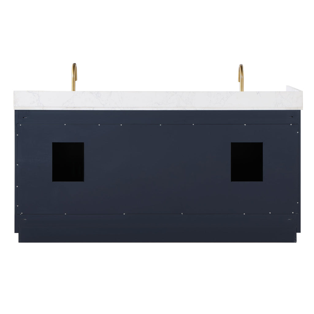 Altair Designs 72" double vanity with top - 557072-WH-GW-NM
