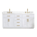 Altair Designs 72" double vanity with top - 557072-WH-GW-NM