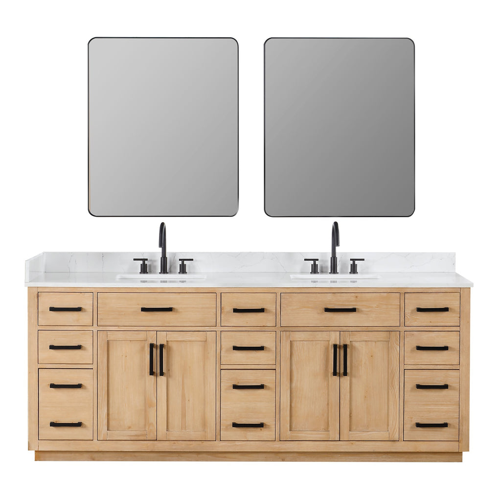 Altair Designs Gavino 84" double vanity with top - 557084-LB-GW-NM