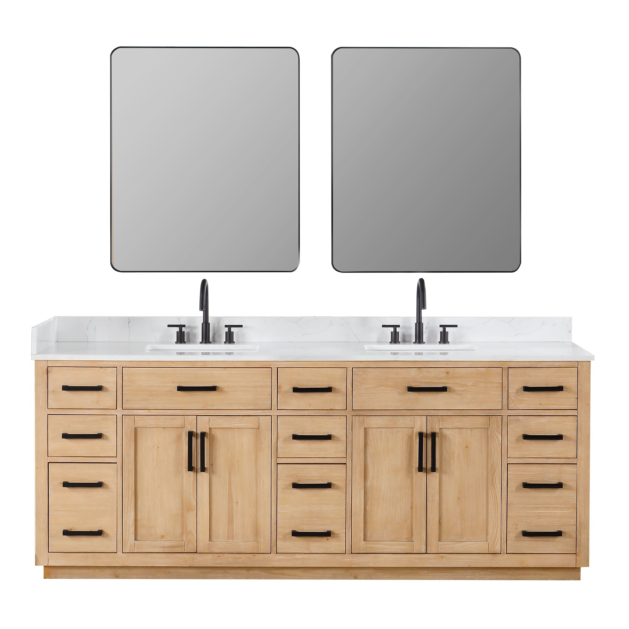 Altair Designs Gavino 84" double vanity with top - 557084-LB-GW-NM
