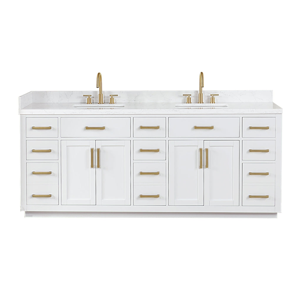 Altair Designs Gavino 84" double vanity with top - 557084-LB-GW-NM