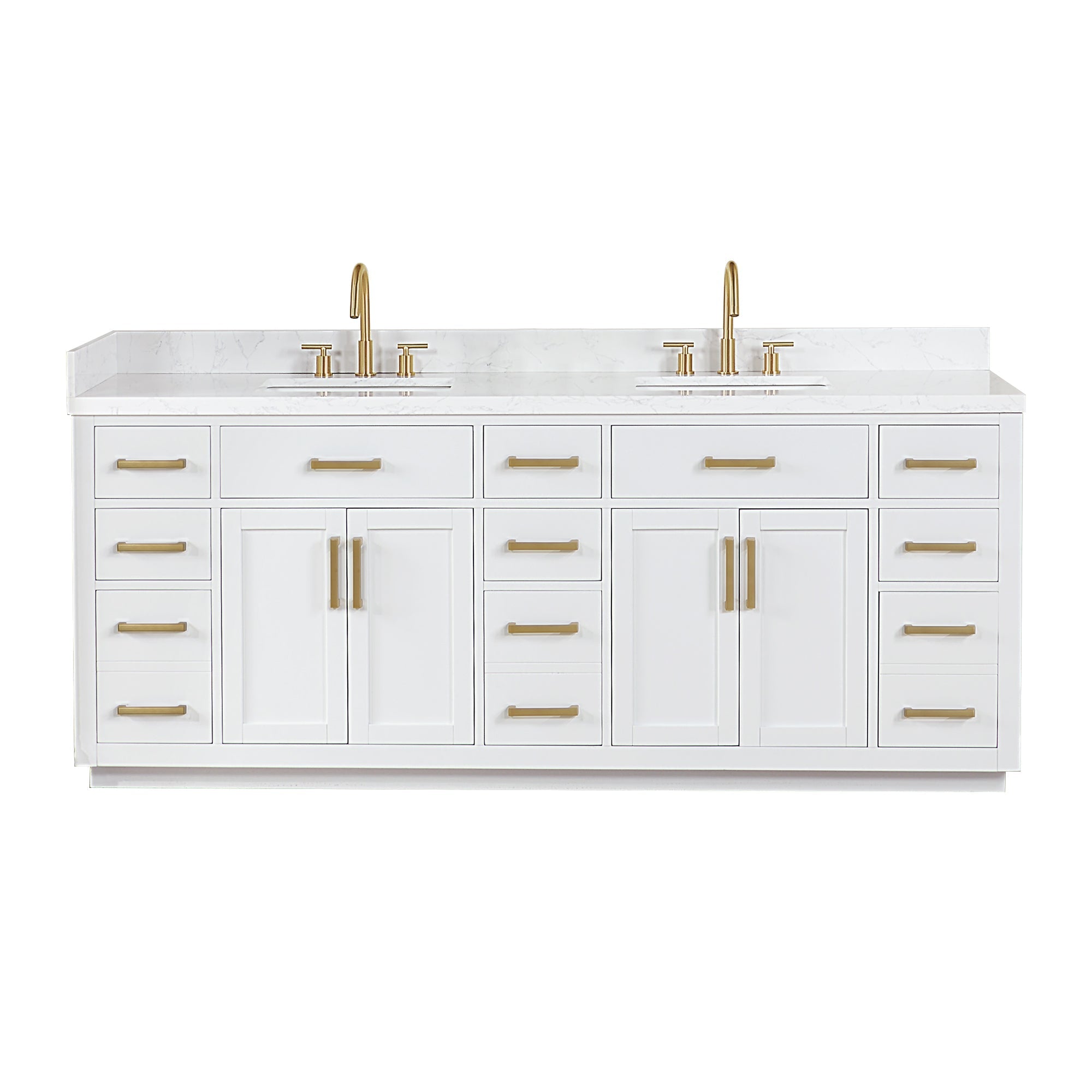 Altair Designs Gavino 84" double vanity with top - 557084-LB-GW-NM