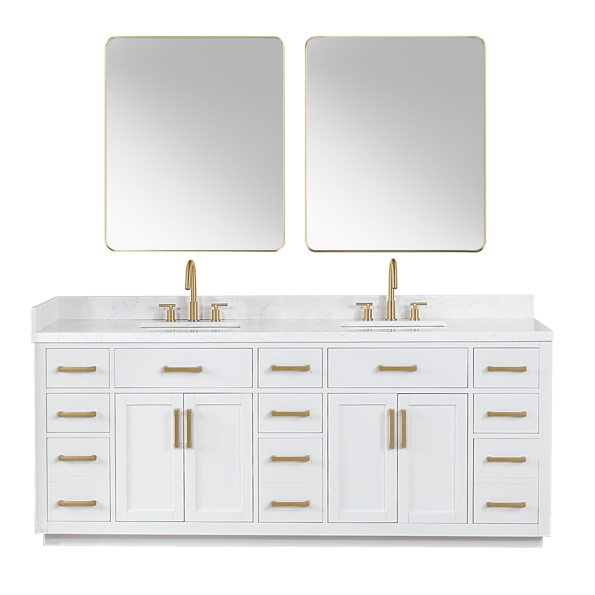 Altair Designs Gavino 84" double vanity with top - 557084-LB-GW-NM